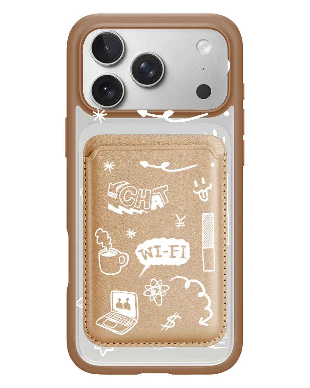 iPhone Magnetic Wallet Case - Social White