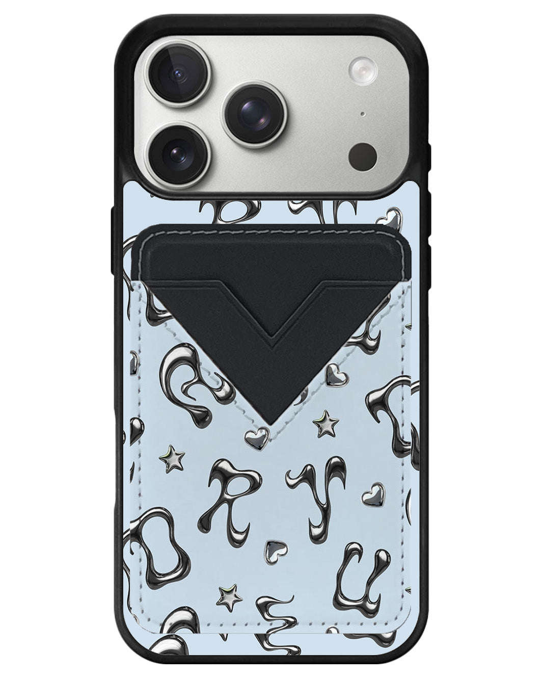iPhone Avant Wallet Case - Chrome Monogram 2.0