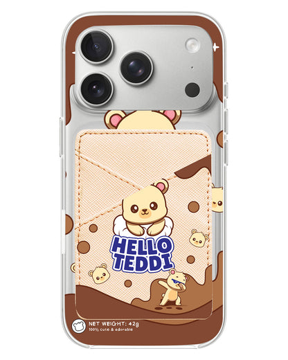 iPhone Phone Wallet Case - Hello teddy 1.0