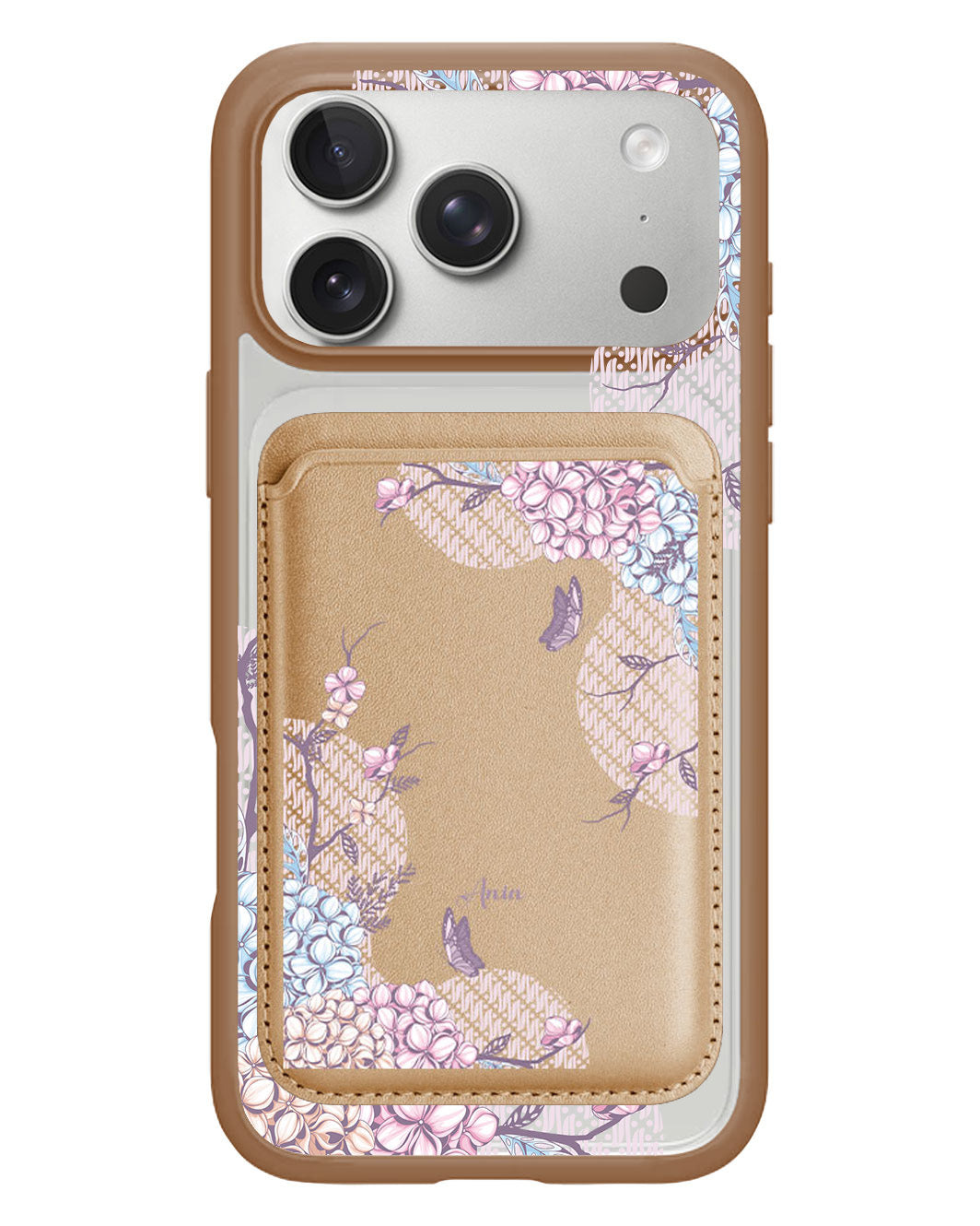 iPhone Magnetic Wallet Case - Batik Floral