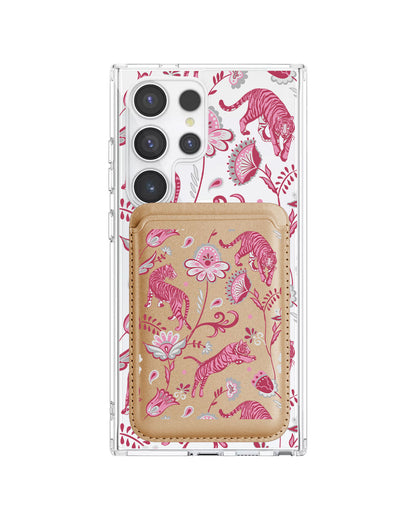 Android Magnetic Wallet Case - Tiger & Floral 7.0
