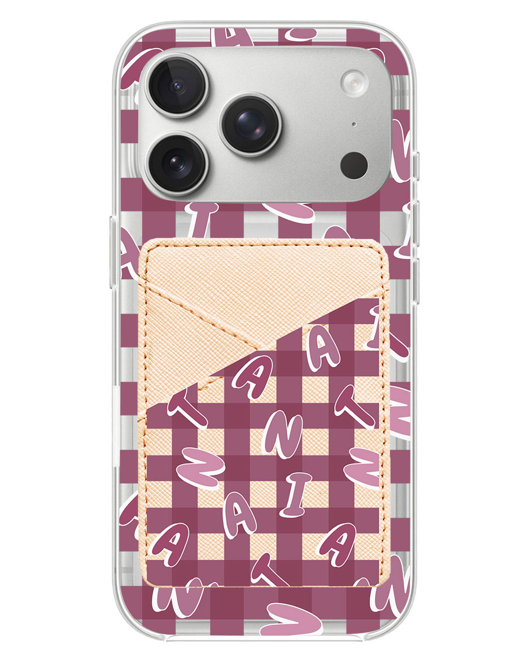 iPhone Phone Wallet Case - Checkered Monogram 2.0