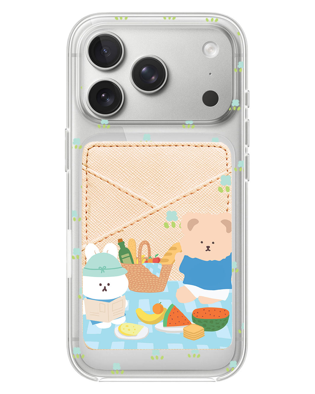 iPhone Phone Wallet Case - Picnic Bear Blue