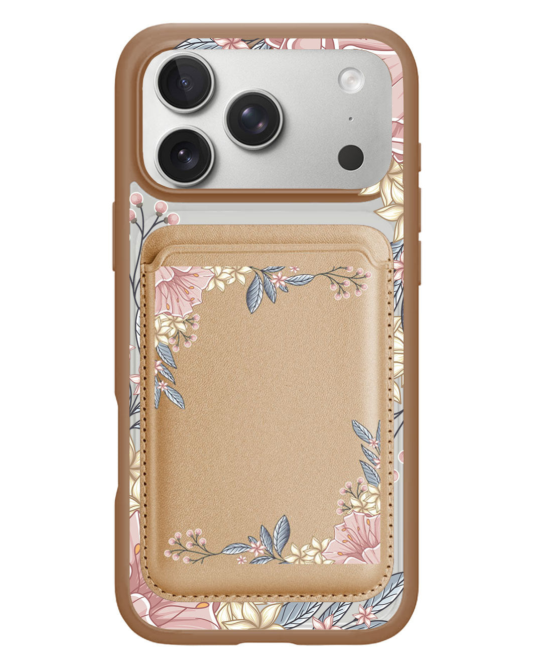 iPhone Magnetic Wallet Case - Pink Florals