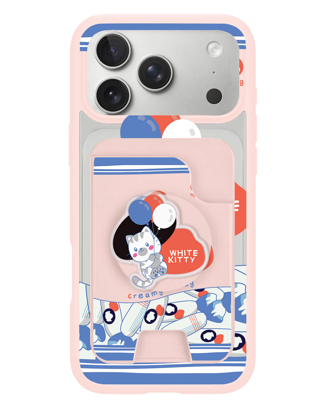iPhone Magpop Wallet - White Kitty