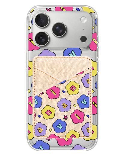 iPhone Phone Wallet Case - Flower Petals Monogram 2.0