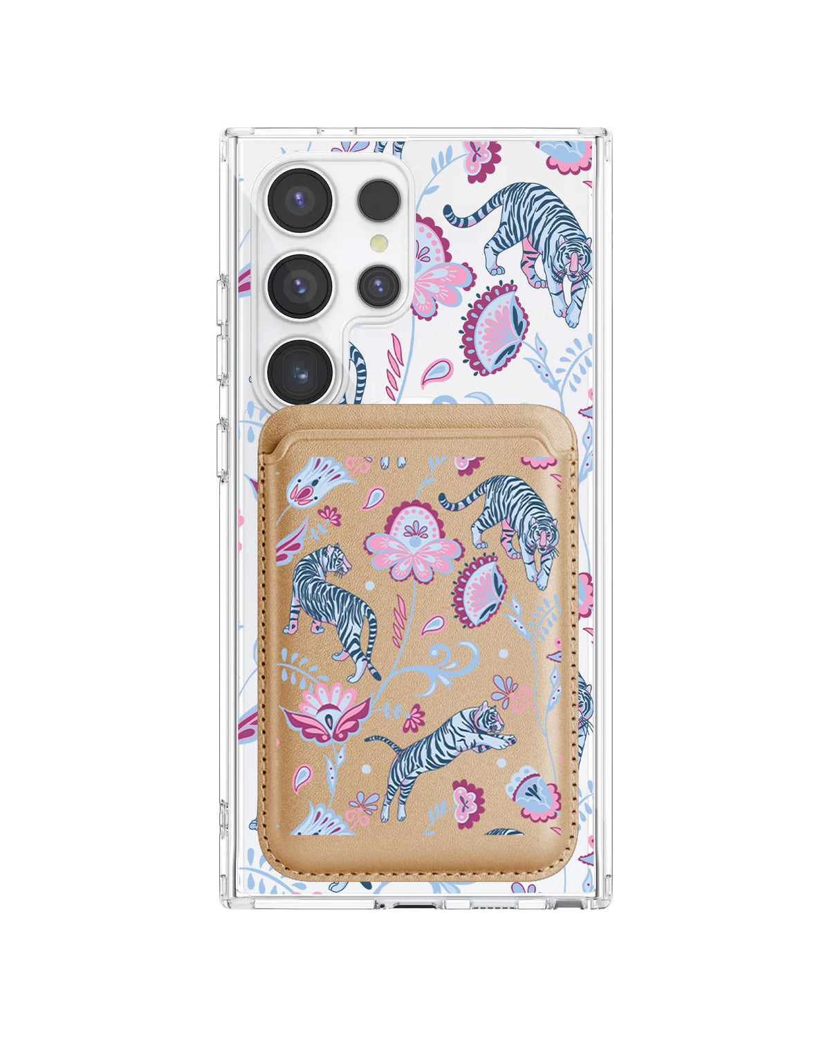 Android Magnetic Wallet Case - Tiger & Floral 3.0
