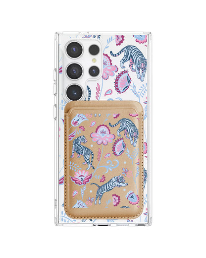 Android Magnetic Wallet Case - Tiger & Floral 3.0