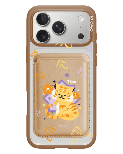 iPhone Magnetic Wallet Case - Tiger (Chinese Zodiac / Shio)