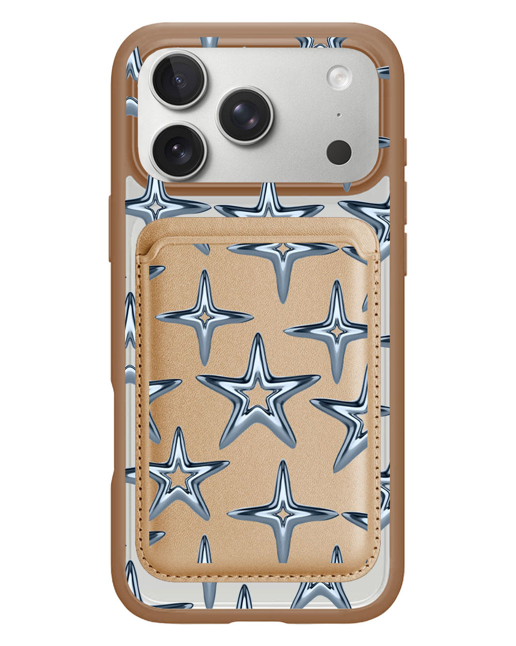 iPhone Magnetic Wallet Case - Chrome Star