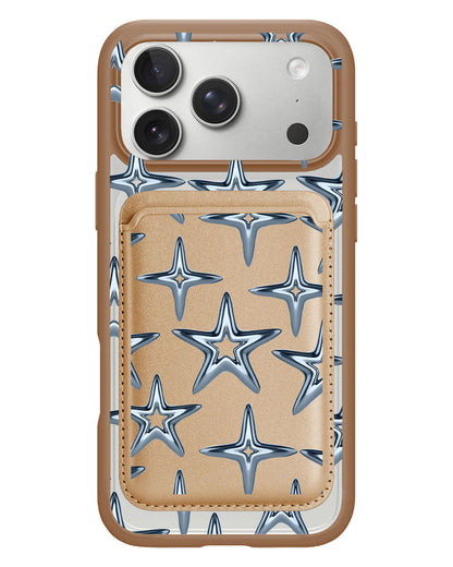 iPhone Magnetic Wallet Case - Chrome Star