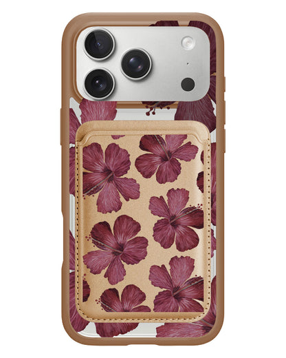 iPhone Magnetic Wallet Case - Goth Hibiscus