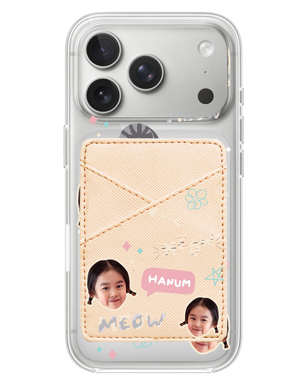 iPhone Phone Wallet Case - Face Grid Kitty