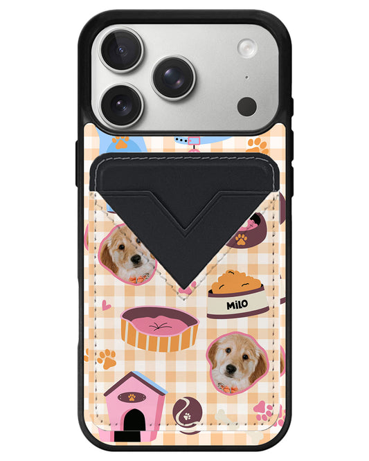 iPhone Avant Wallet Case - Pet Grid Puppy Cozy Day
