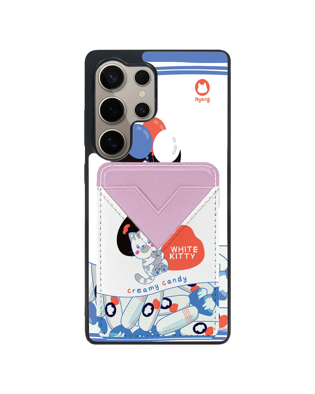 Android Avant Wallet Case - White Kitty