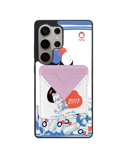 Android Avant Wallet Case - White Kitty