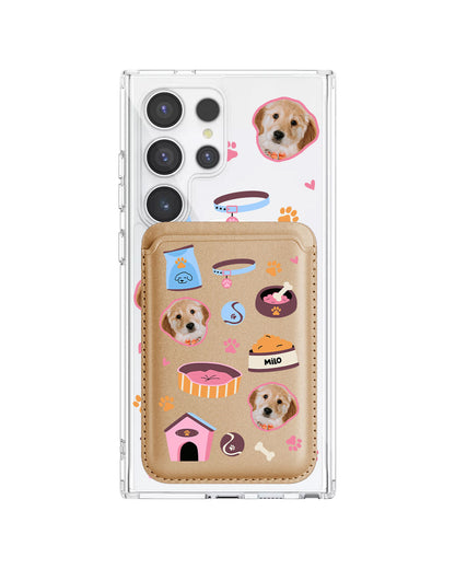 Android Magnetic Wallet Case - Pet Grid Puppy Cozy Day