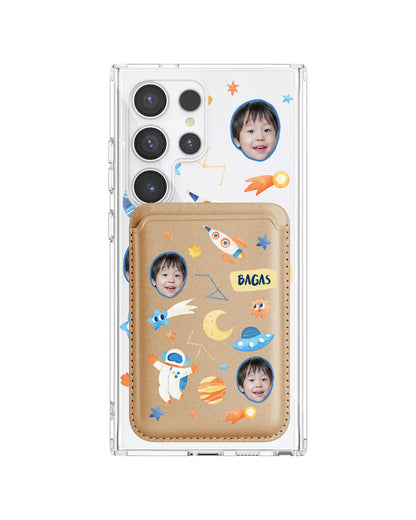 Android Magnetic Wallet Case - Face Grid Astronout