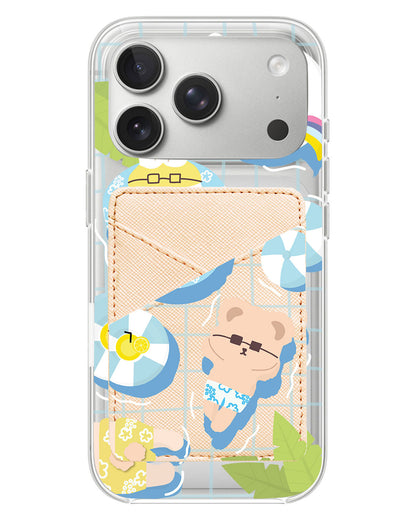 iPhone Phone Wallet Case - Pool Party Blue