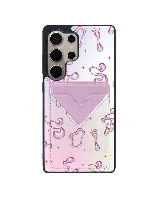 Android Avant Wallet Case - Pink Chrome Monogram