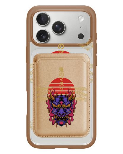 iPhone Magnetic Wallet Case - Oni Mask