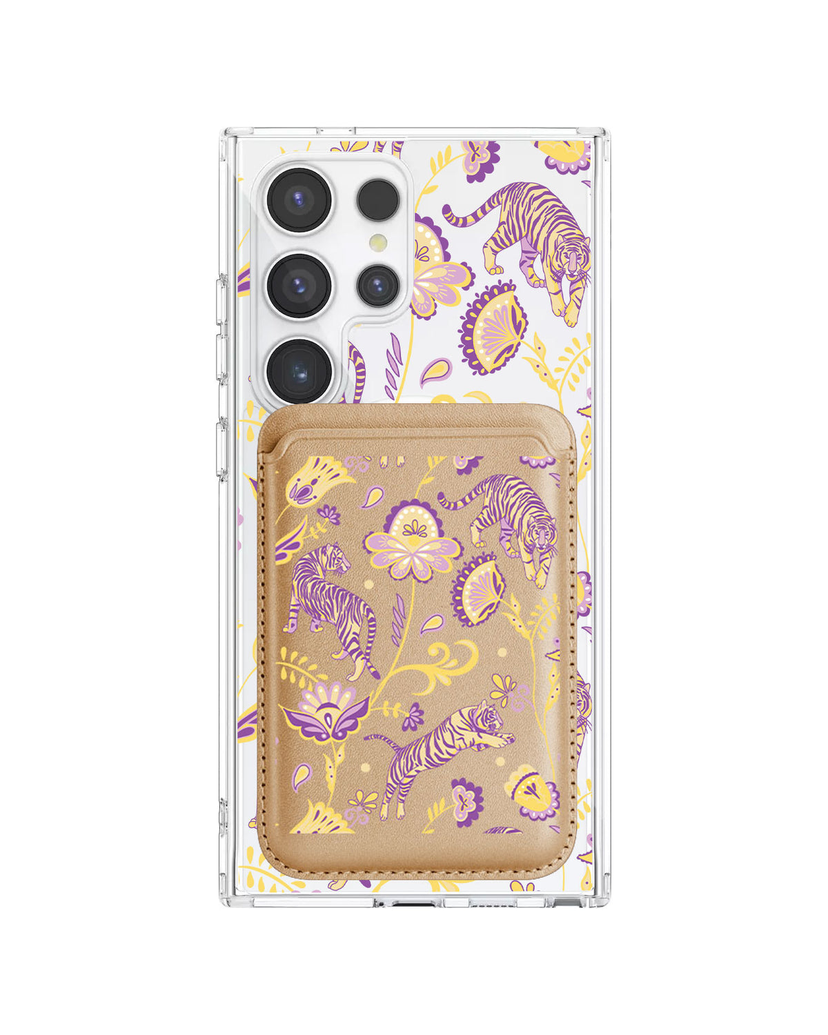 Android Magnetic Wallet Case - Tiger & Floral 4.0