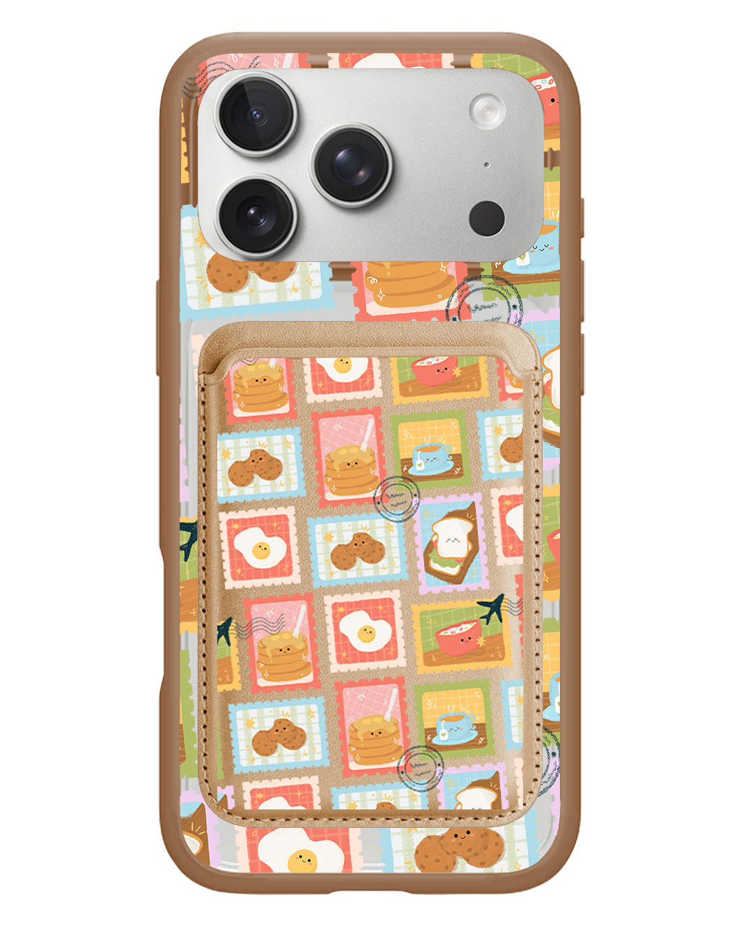 iPhone Magnetic Wallet Case - Breakfast Menu Stamps