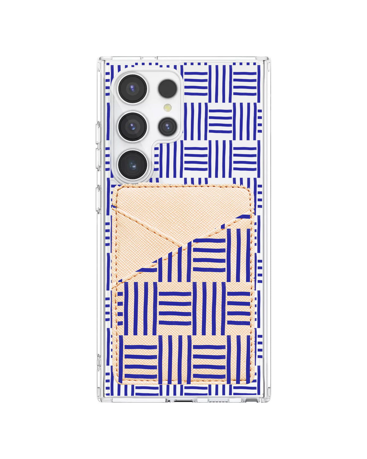 Android Phone Wallet Case - Naval Checkered