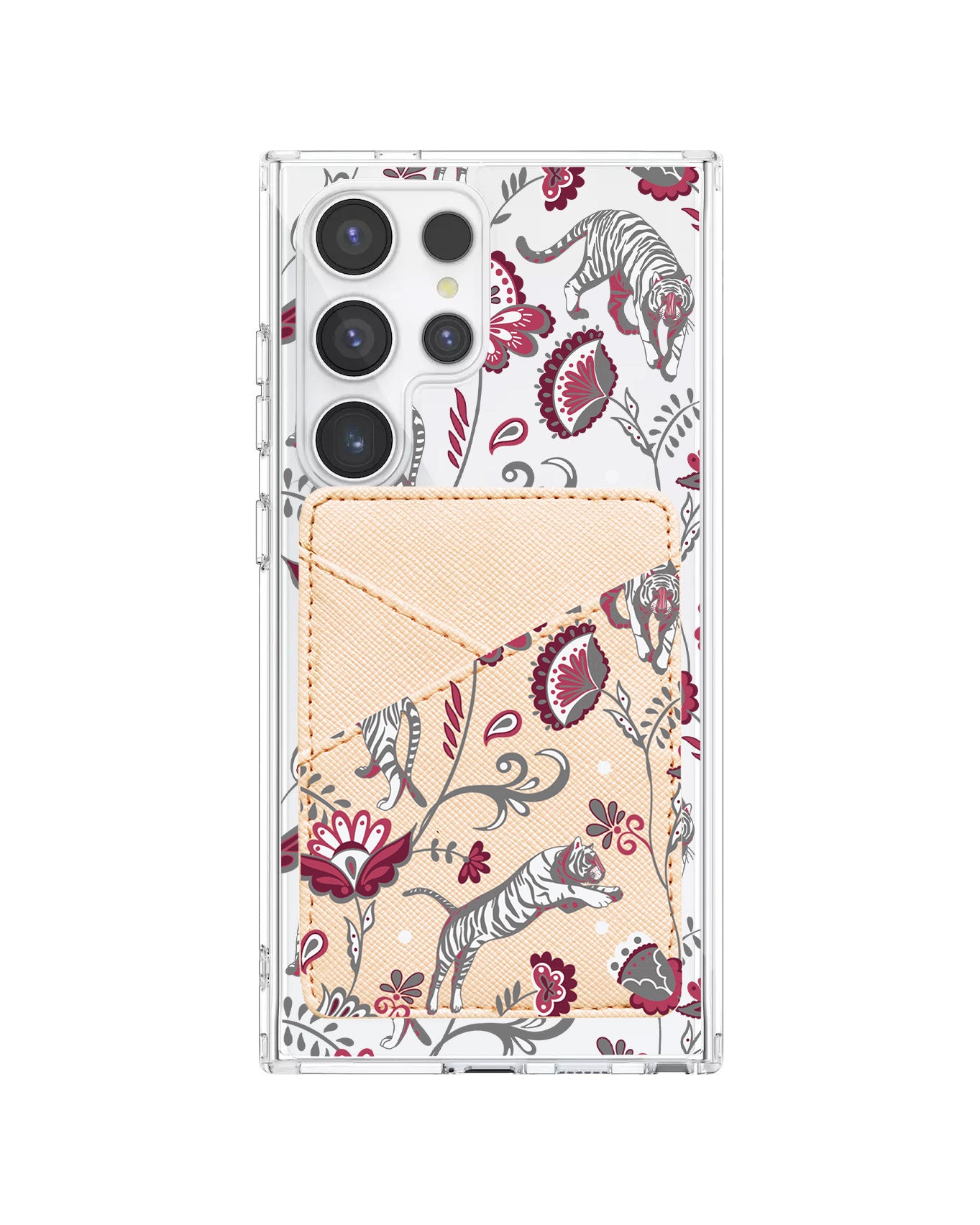 Android Phone Wallet Case - Tiger & Floral 6.0
