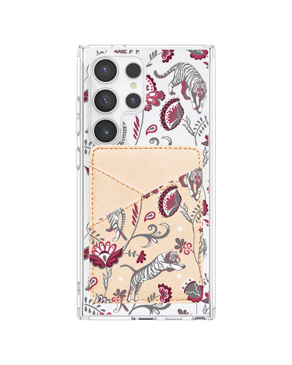 Android Phone Wallet Case - Tiger & Floral 6.0