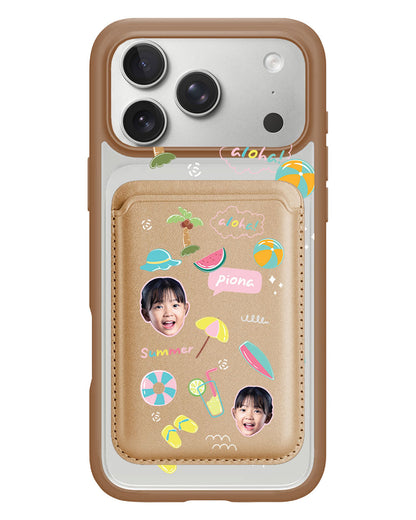 iPhone Magnetic Wallet Case - Face Grid Summer