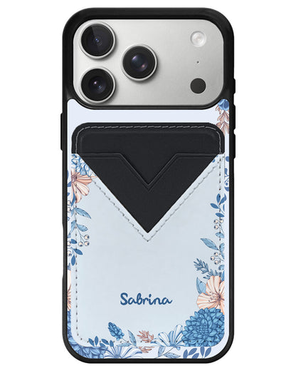 iPhone Avant Wallet Case - Blue Florals