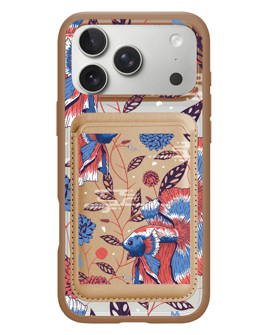 iPhone Magnetic Wallet Case - Fish & Floral 2.0