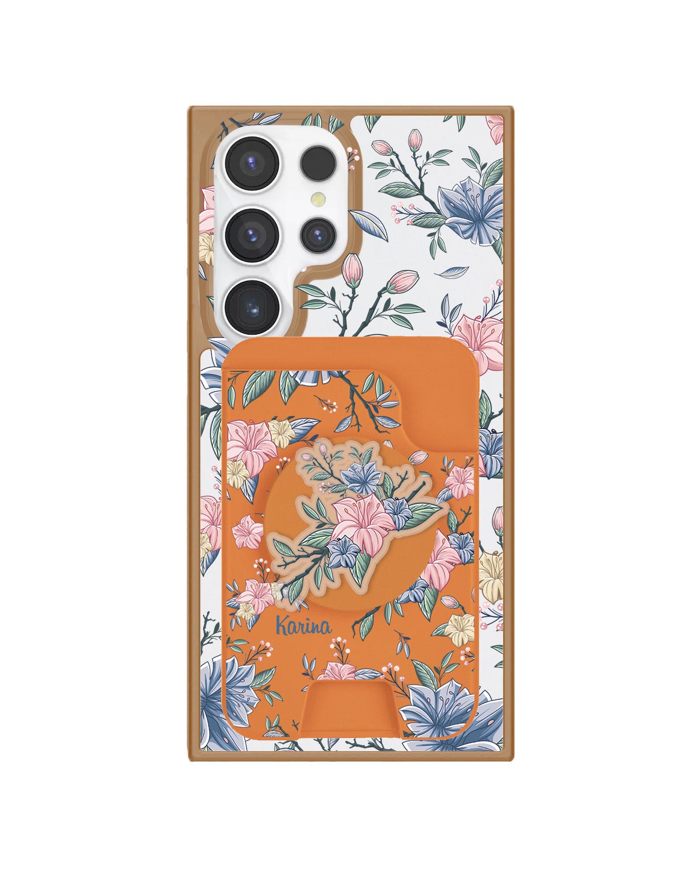 Android Magpop Wallet - Pink & Blue Floral