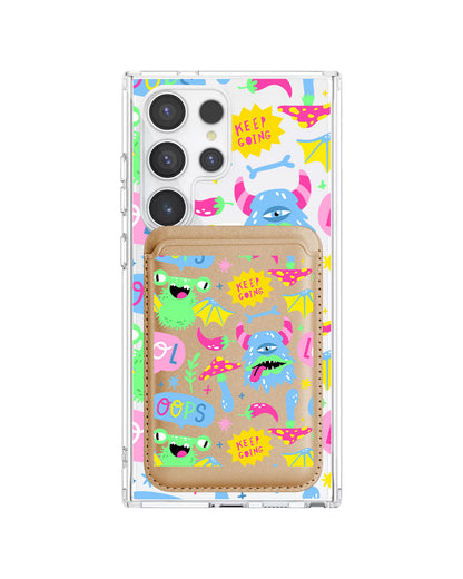 Android Magnetic Wallet Case - Monster Say Keep Going