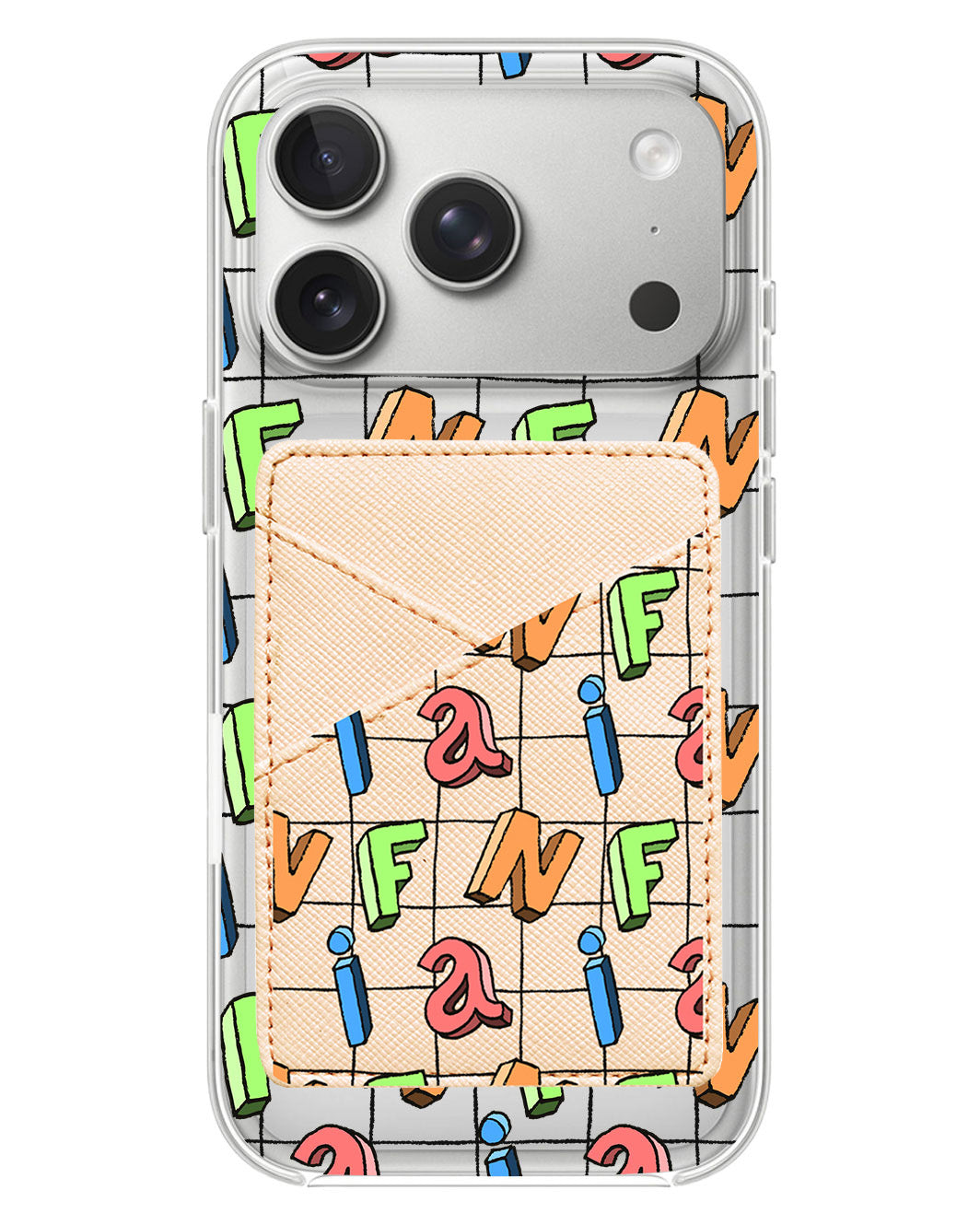 iPhone Phone Wallet Case - Playful Monogram