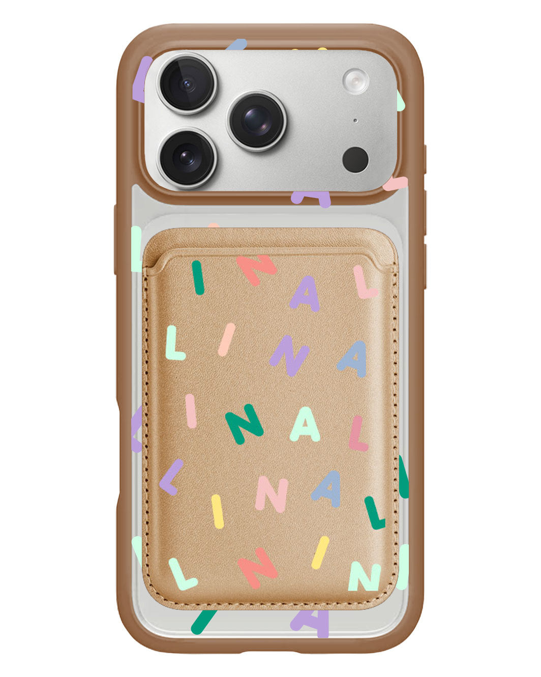 iPhone Magnetic Wallet Case - Monogram 2.0 Rainbow