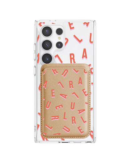 Android Magnetic Wallet Case - Monogram 1.0 Coral