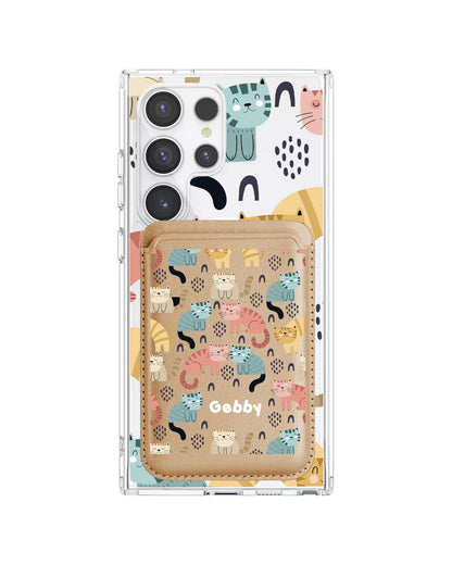 Android Magnetic Wallet Case - Rainbow Meow