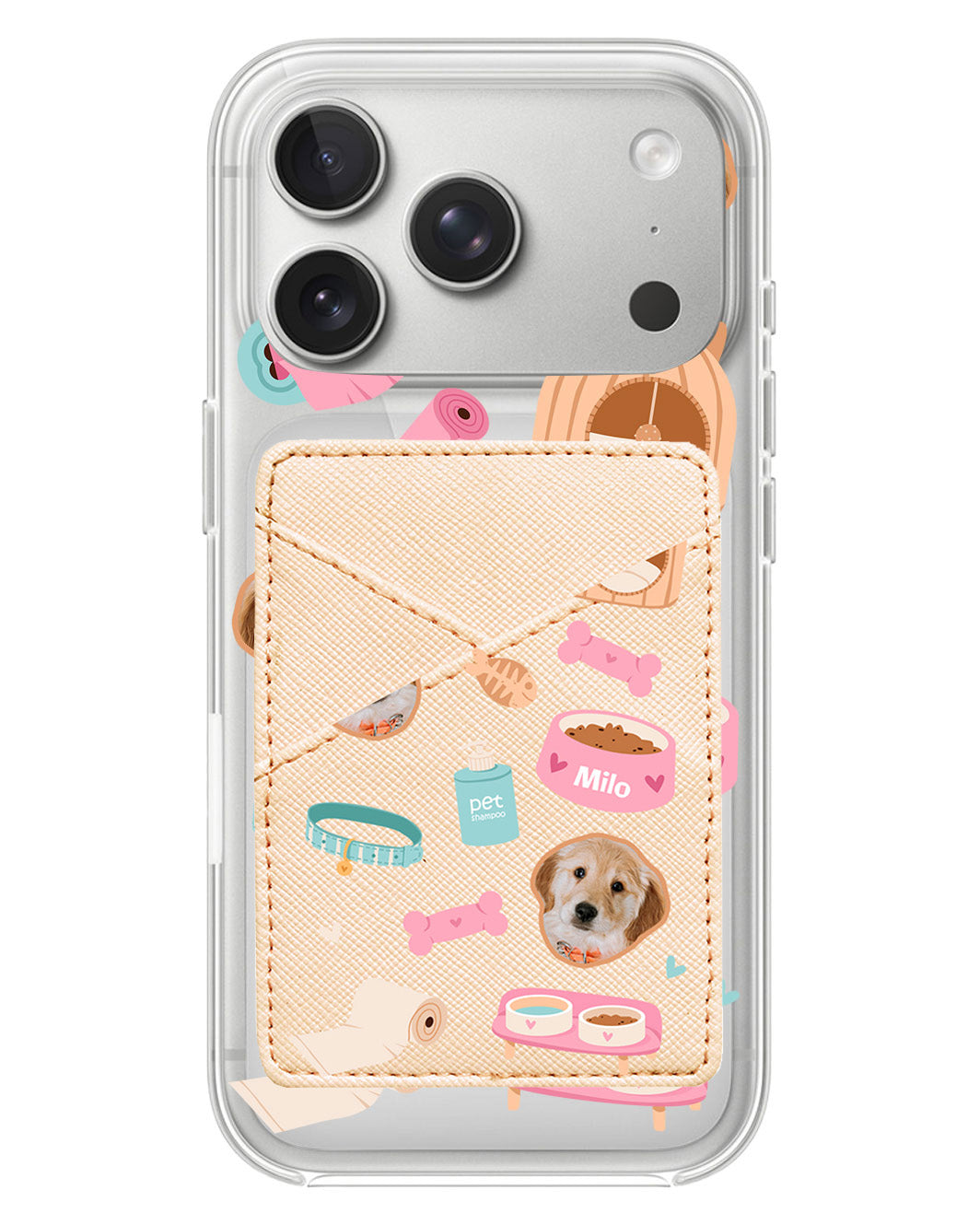 iPhone Phone Wallet Case - Pet Grid Puppy Life