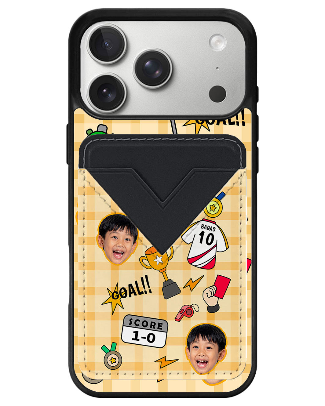 iPhone Avant Wallet Case - Face Grid Soccer