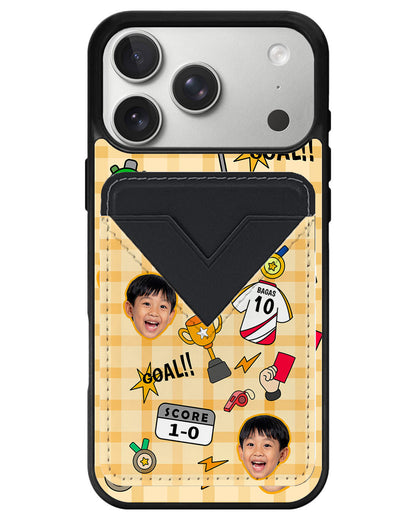iPhone Avant Wallet Case - Face Grid Soccer