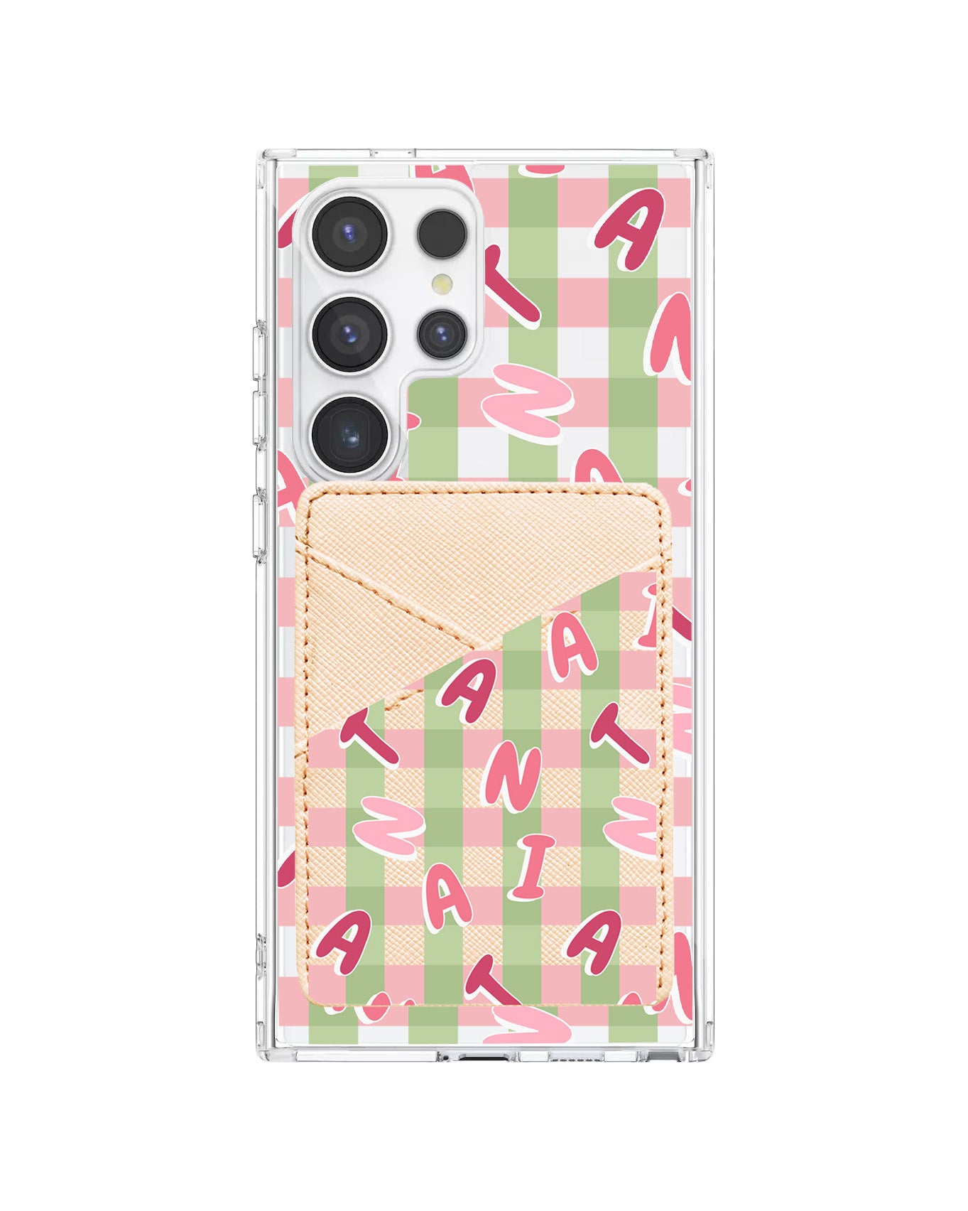 Android Phone Wallet Case - Checkered Monogram 4.0