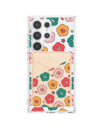 Android Phone Wallet Case - Flower Petals Monogram 3.0