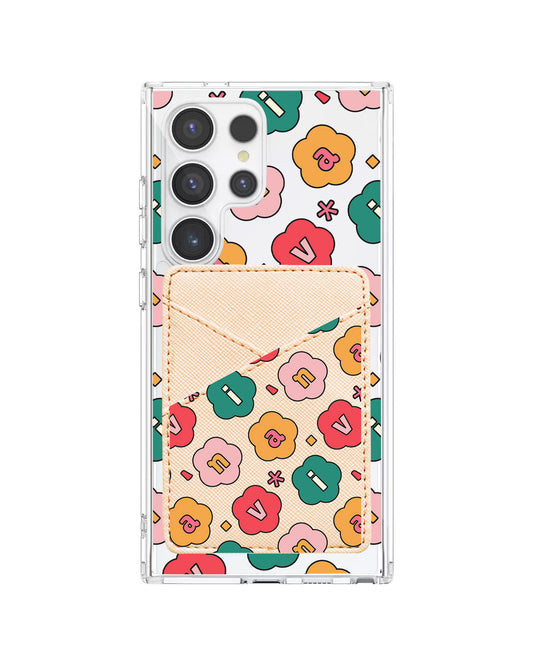 Android Phone Wallet Case - Flower Petals Monogram 3.0