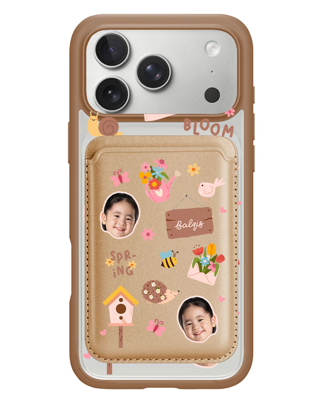 iPhone Magnetic Wallet Case - Face Grid Spring Bloom