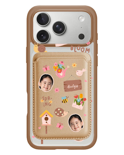 iPhone Magnetic Wallet Case - Face Grid Spring Bloom