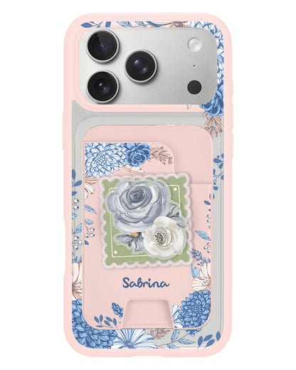 iPhone Magpop Wallet - Blue Florals