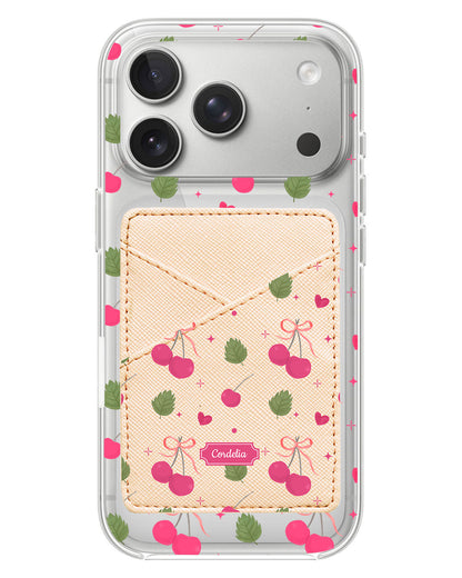 iPhone Phone Wallet Case - Coquette Cherry