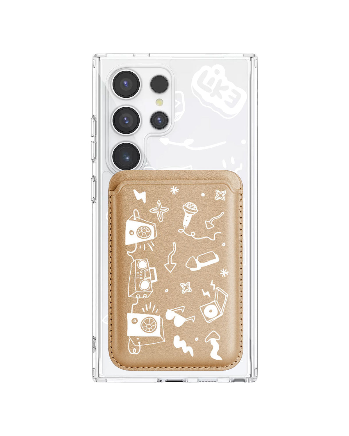 Android Magnetic Wallet Case - Social White